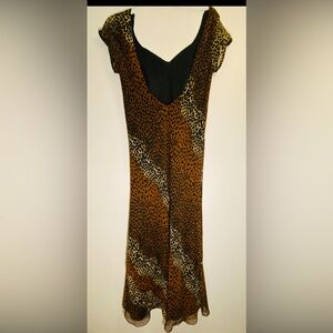 Source Unknown Brown and Black V-Neck Sundress